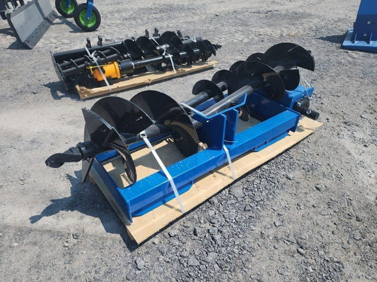 Universal skid steer auger drive set with 3 bits