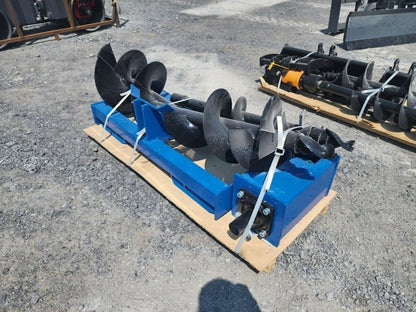 Universal skid steer auger drive set with 3 bits
