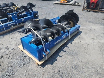 Universal skid steer auger drive set with 3 bits